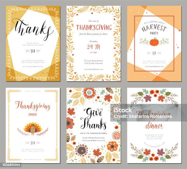 Thanksgiving Cards 01 Stock Illustration - Download Image Now - Thanksgiving - Holiday, Autumn, Border - Frame