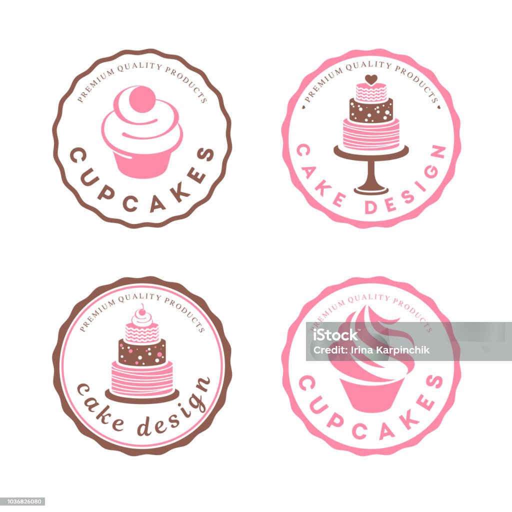 Vector design element. Cake icons set Vector design element. Cake icon Logo stock vector