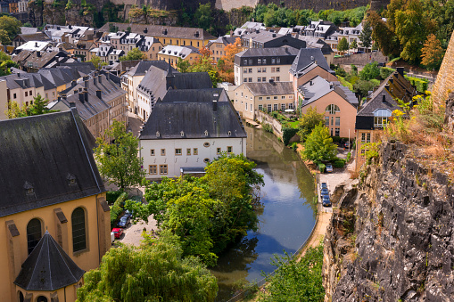 A view at Grund, Luxembourg, and the Alzette river