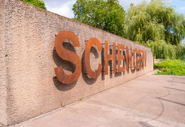 The Schengen Sign stock photo