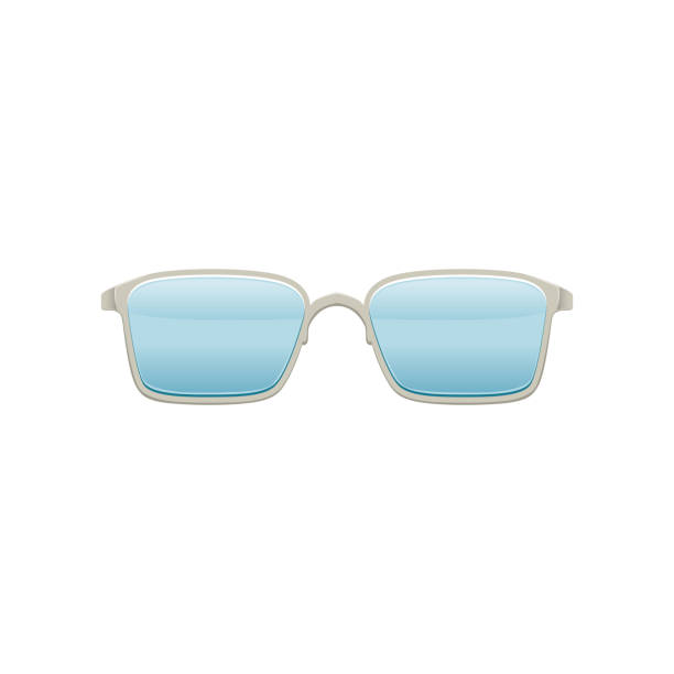 Wayfarer sunglasses with blue lenses and metallic frame. Stylish spectacles. Protective eyewear. Flat vector design for mobile app Wayfarer sunglasses with blue lenses and metallic frame. Colored icon of stylish spectacles. Protective eyewear. Design for mobile app. Cartoon flat vector illustration isolated on white background. background of the cool guy wearing sunglasses stock illustrations