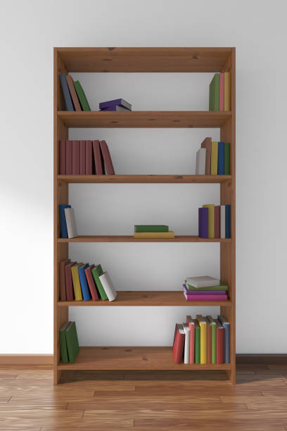 istock Dark wood bookcase with many different books 1036850278