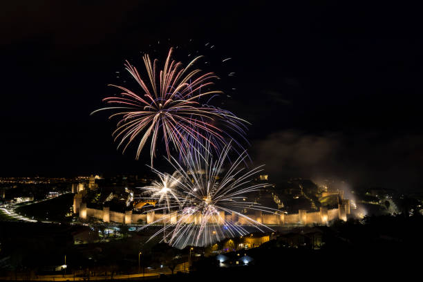 istock Avila, Spain, fireworks in the beautiful walled city 1036851276