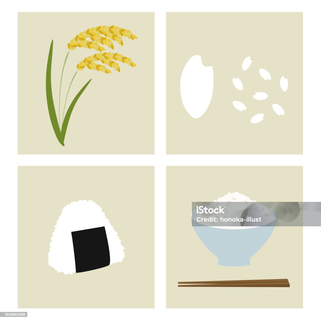 set of rice and rice ball The file is vector eps 10 illustration. Rice - Food Staple stock vector