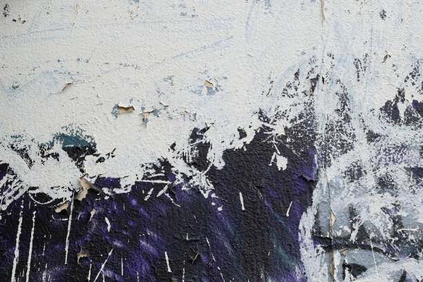 istock Blue wall smudged with white paint 1036867884
