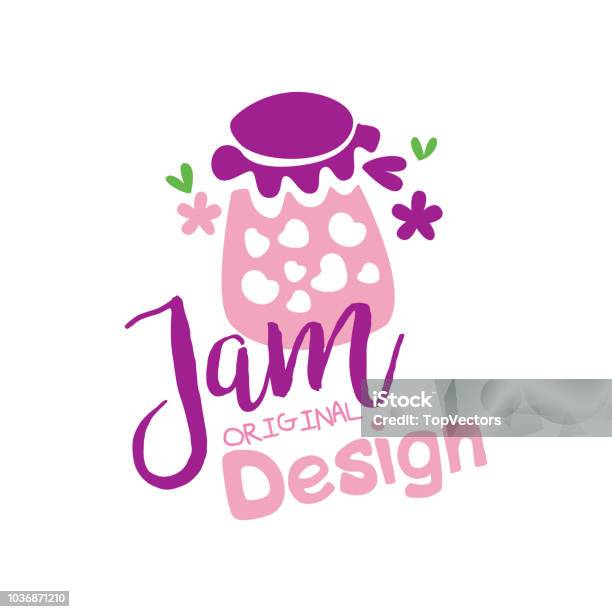 Jam Original Icon Design Emblem For Confectionery Candy Shop Restaurant Bar Cafe Menu Sweet Shop Vector Illustration On A White Background Stock Illustration - Download Image Now