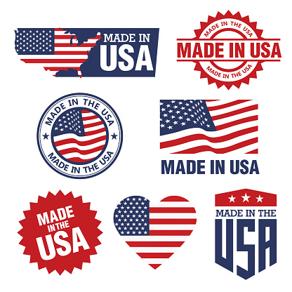 Vector set of made in the USA labels