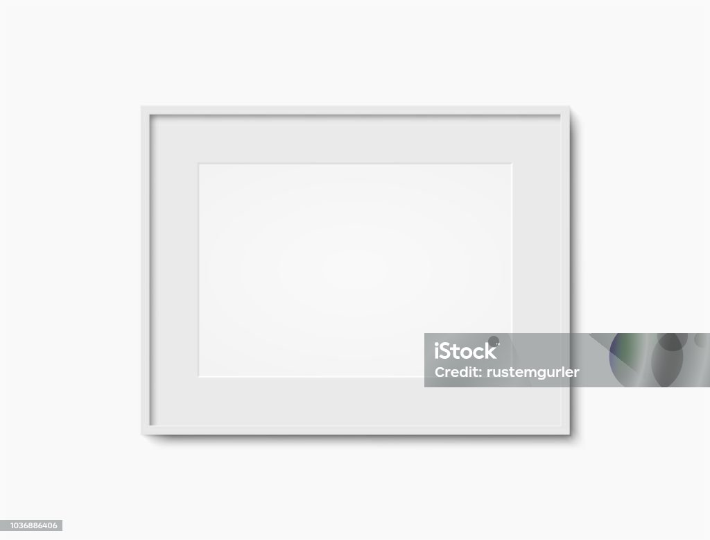 Blank white photo frame Picture Frame stock vector