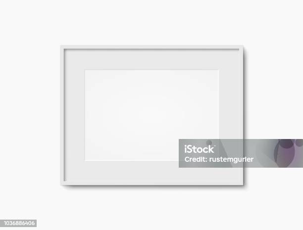 Blank White Photo Frame Stock Illustration - Download Image Now - Picture Frame, Frame - Border, White Color