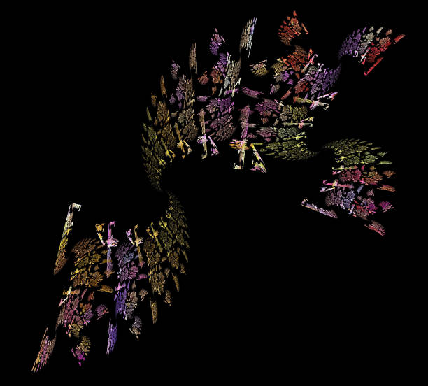 image of one Digital Fractal on Black Color