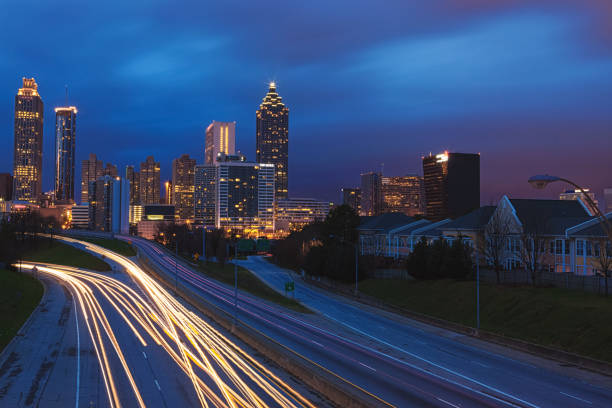 istock City night light streaks on the iconic skyline 1036912134