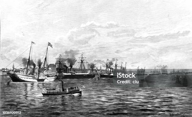 The Naval Show 1890 In Kiel Stock Illustration - Download Image Now - 1890, 1890-1899, 19th Century