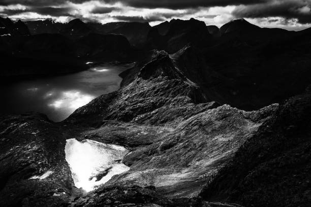istock Dramatic landscape from Narvtinden Mountain, Lofoten Islands, Norway 1036921914