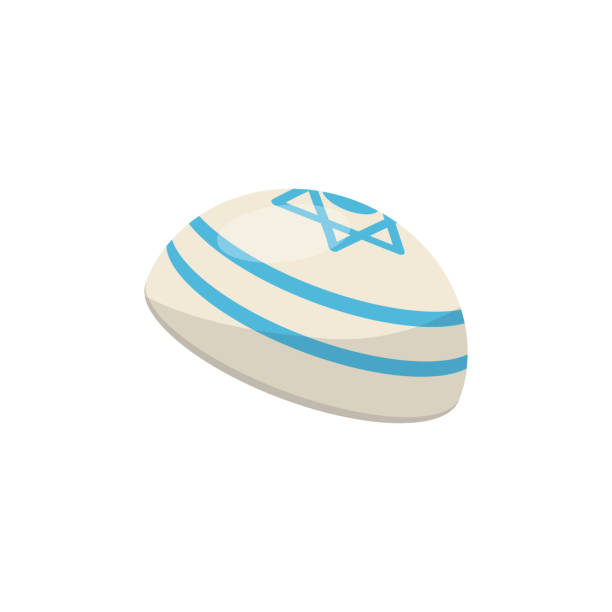 ilustrações, clipart, desenhos animados e ícones de kippah, solidéu, vetor de headwear judeu ilustração sobre um fundo branco - yarmulke