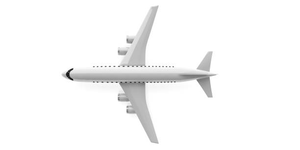 istock Airplane isolated, cutout, white background, top view. 3d illustration 1036926408