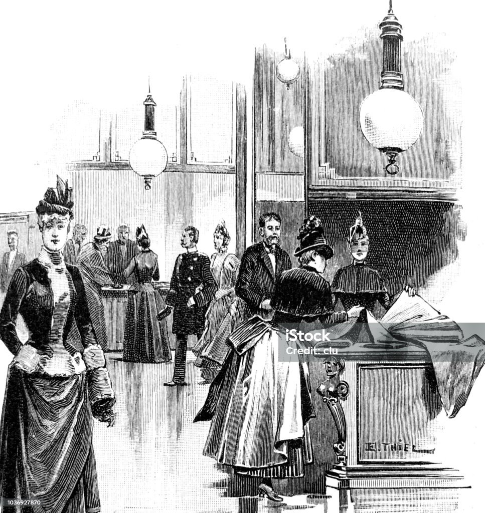 In the Berlin Electricity Company Illustration from 19th century 1890-1899 stock illustration