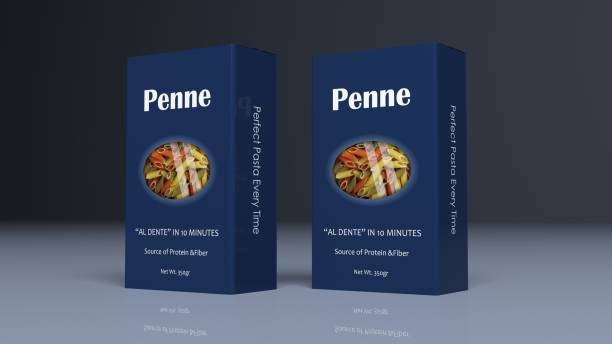 istock Penne paper packages. 3d illustration 1036930316