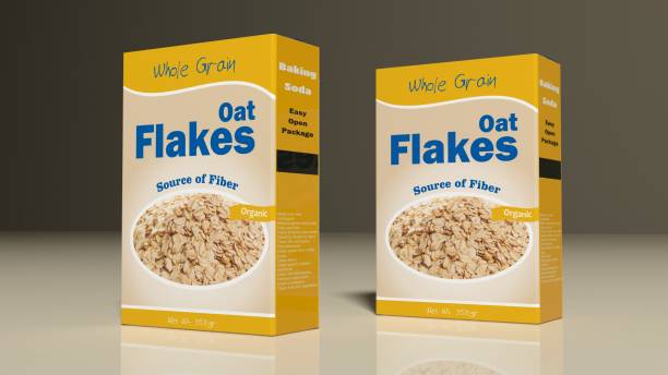 istock Oat flakes paper packages. 3d illustration 1036930838