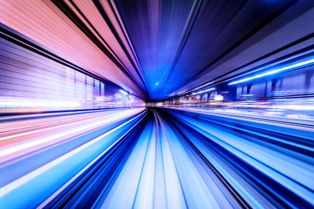 istock high speed abstract MRT track of motion light for design background 1036949460