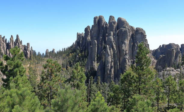 istock Dramatic Mountain Ridge on Little Devils Tower Trail in the Needles Section of Custer State Park 1036950948