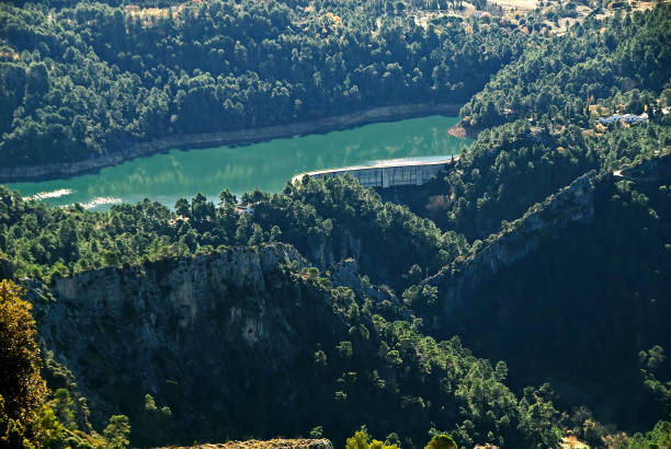 aguascebas reservoir, in the sierras de cazorla, segura and las villas. - switzerland forest storm summer imagens e fotografias de stock