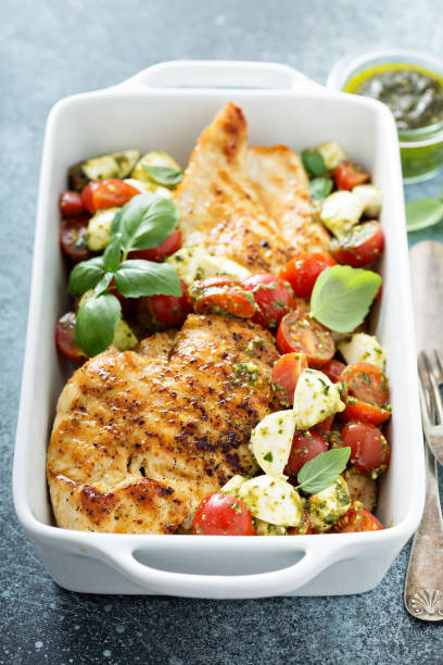 istock Grilled chicken with caprese 1036965924
