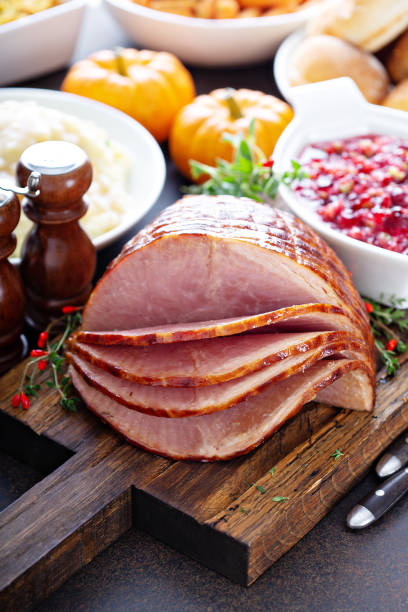 istock Holiday glazed sliced ham 1036966570