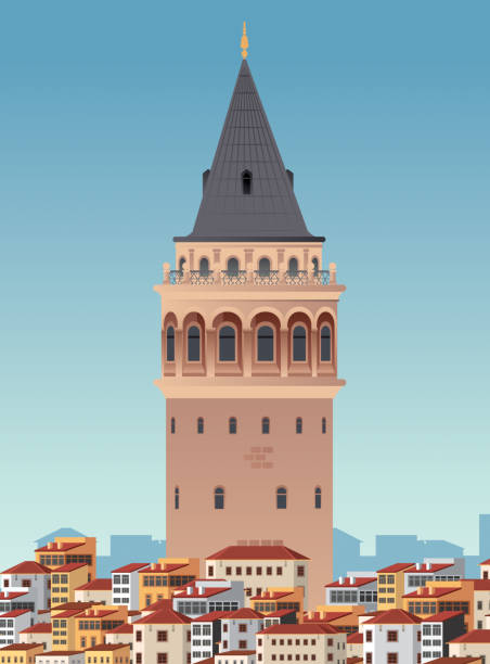 galata tower  - galata tower stock-grafiken, -clipart, -cartoons und -symbole