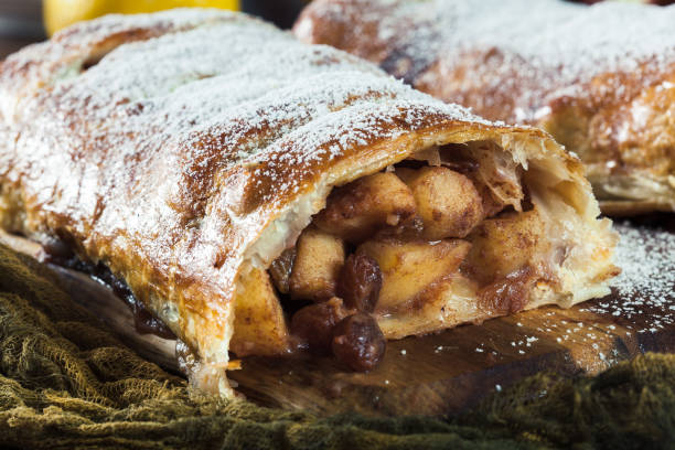 istock Traditional puff pastry strudel with apple 1036981510