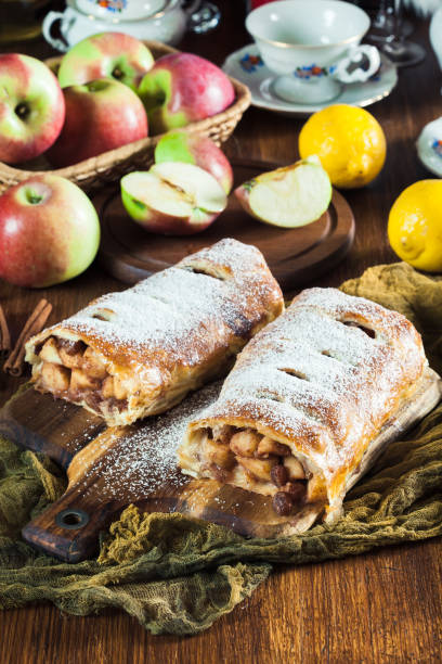 istock Traditional puff pastry strudel with apple 1036983718