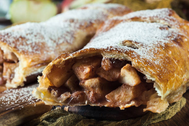 istock Traditional puff pastry strudel with apple 1036983764