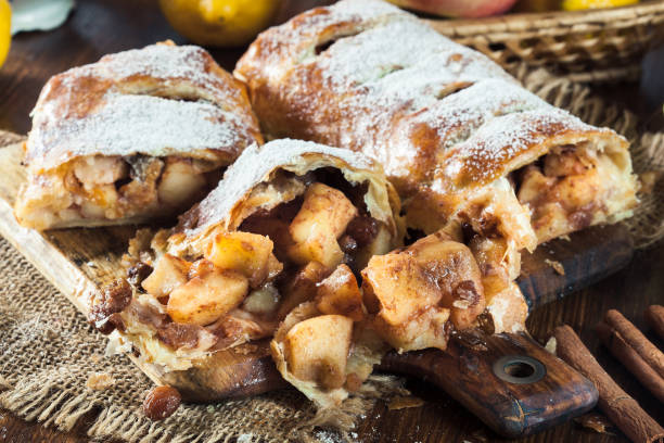 istock Traditional puff pastry strudel with apple 1036984310