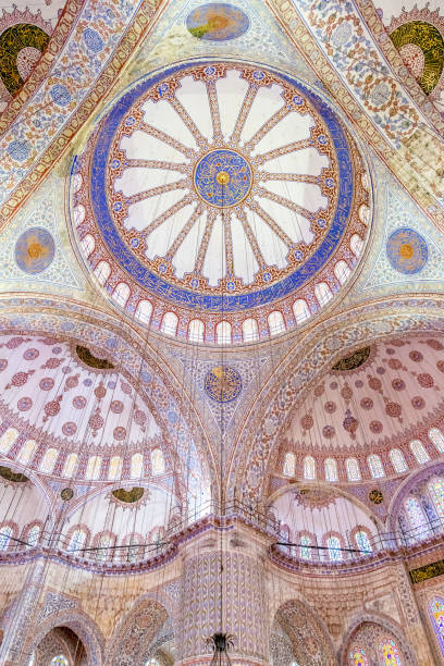 Interior of byzantine Sergius Bacchus church, in Istanbul, Turkey. Aya Sofya Mosque or Little Hagia Sophia.