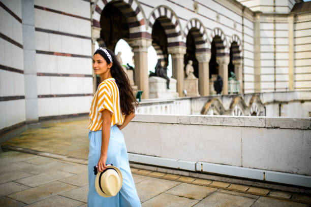 istock Elegant woman discovering Italy. 1037003092