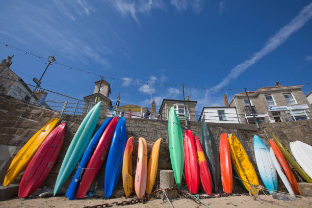 Small colourful boats in the port of Pornichet in Brittany, France