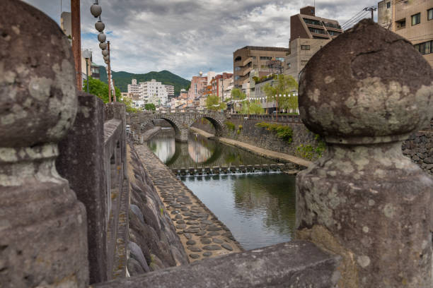 istock Stone bridge over a river in Nagasaki, Japan. 1037009634