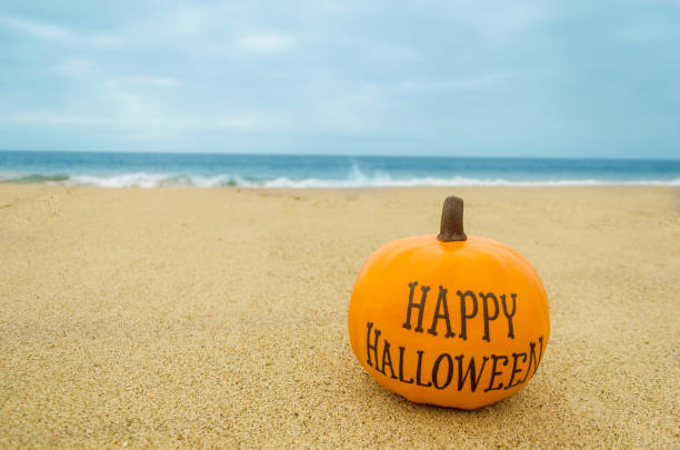 Ocean Halloween background stock photo