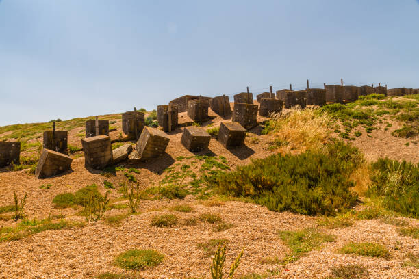 istock WWII Anti Invasion defences, The Chesil Beach. 1037026878