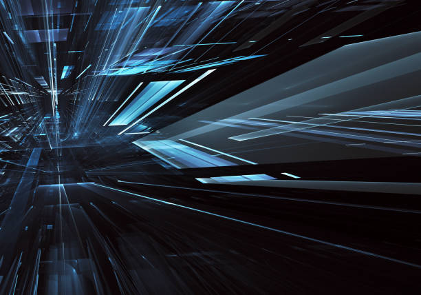 istock Abstract fractal background, texture. Virtual Neon City 1037032060