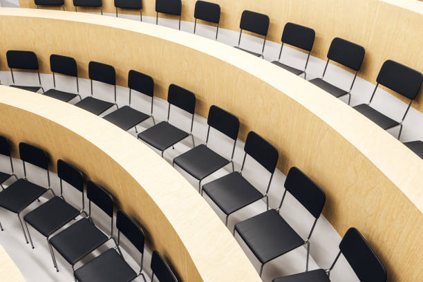istock Contemporary wooden auditorium interior 1037043208