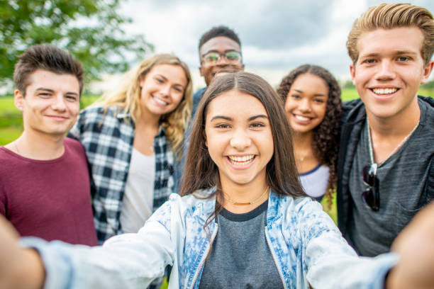 istock Group of teens selfie 1037044222