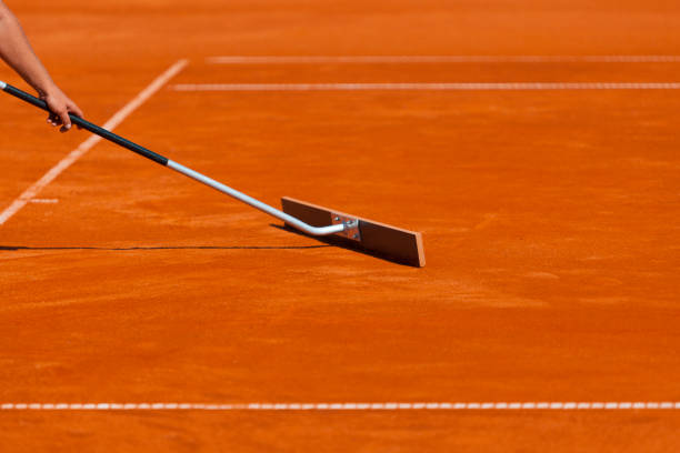 istock Maintenance of tennis courts 1037049448