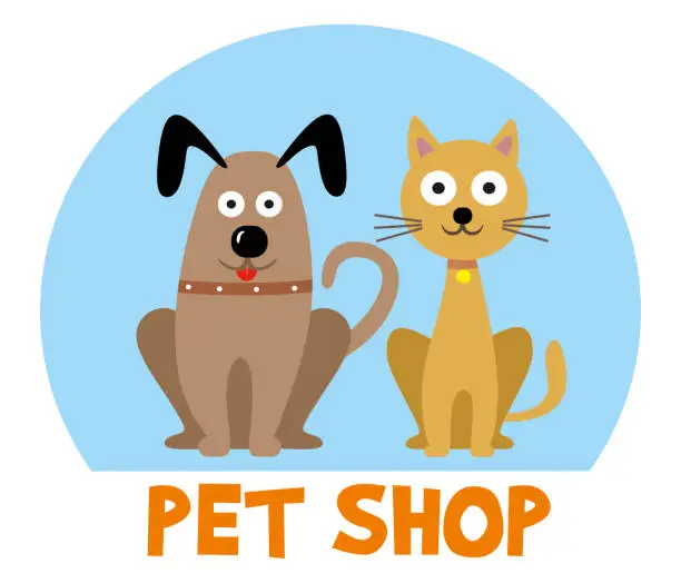 Vector illustration of Pet shop cartoon design