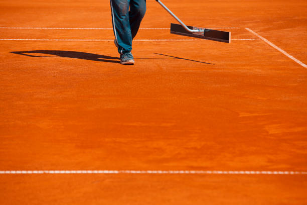 istock Maintenance of tennis courts 1037066126