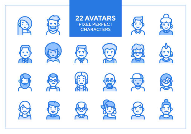 Vector set of user avatars and profile pictures. vector art illustration