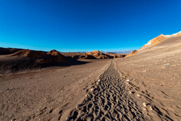 istock Atacama desert - moon valley - Touristic trail - Sand dunes - Wind erosion 1037093638