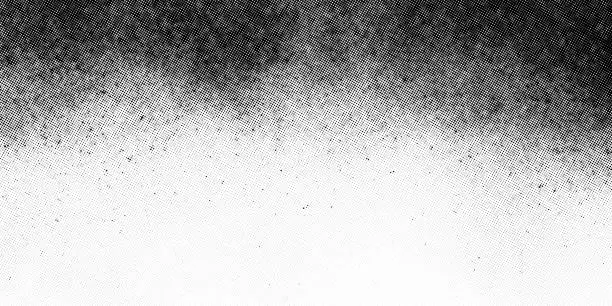 Vector illustration of Gradient halftone vector texture overlay. Monochrome abstract splattered background.