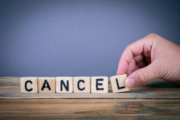 istock cancel, wooden letters on the office desk 1037163568