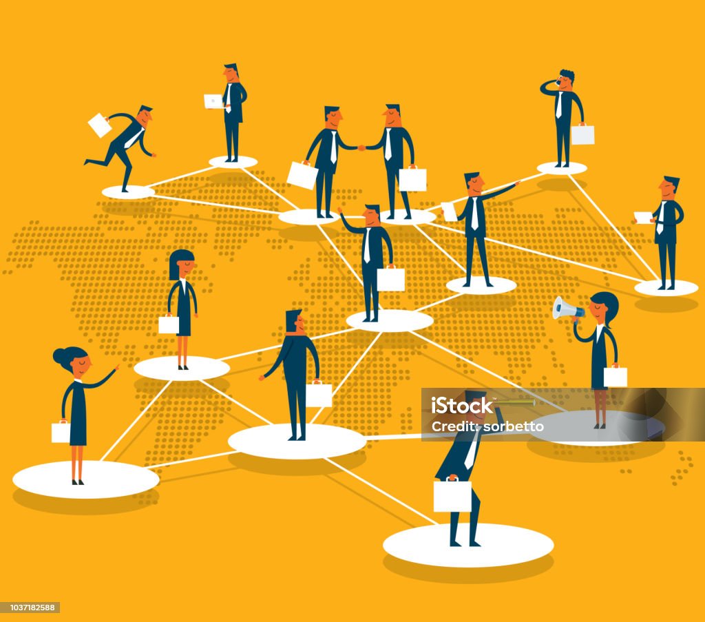 Global business Social network. business connection .global business communication .business teamwork concept Connection stock vector