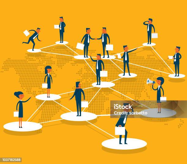 Global Business Stock Illustration - Download Image Now - Connection, On The Move, People